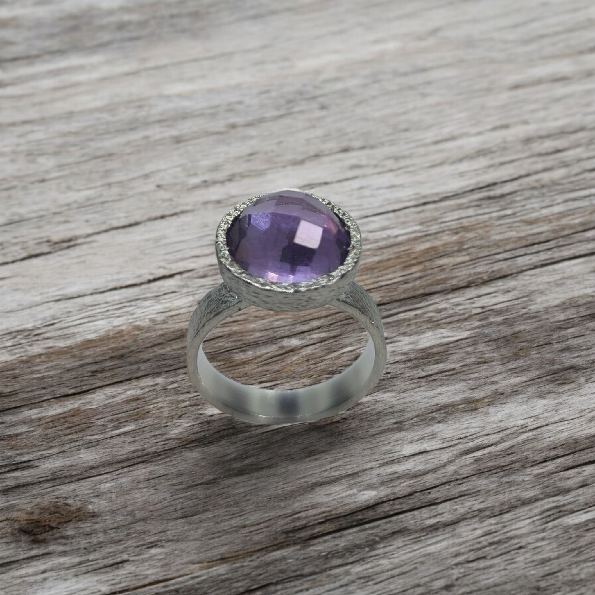 Anillo LLUMDOR Ametista Silver