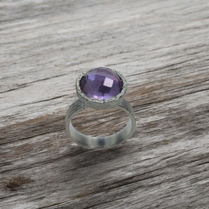 Anillo LLUMDOR Ametista Silver